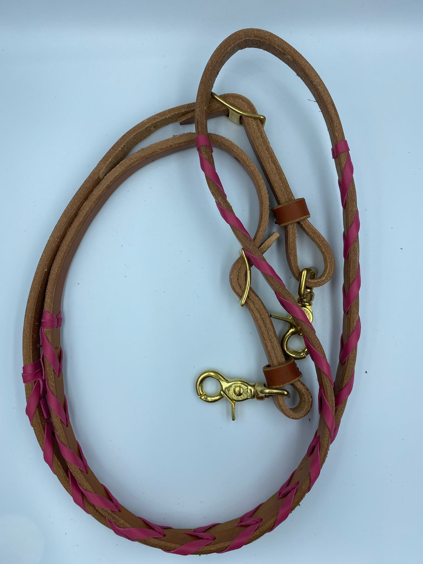 T5020HP  - Hot Pink Aust Made Laced Barrel Reins