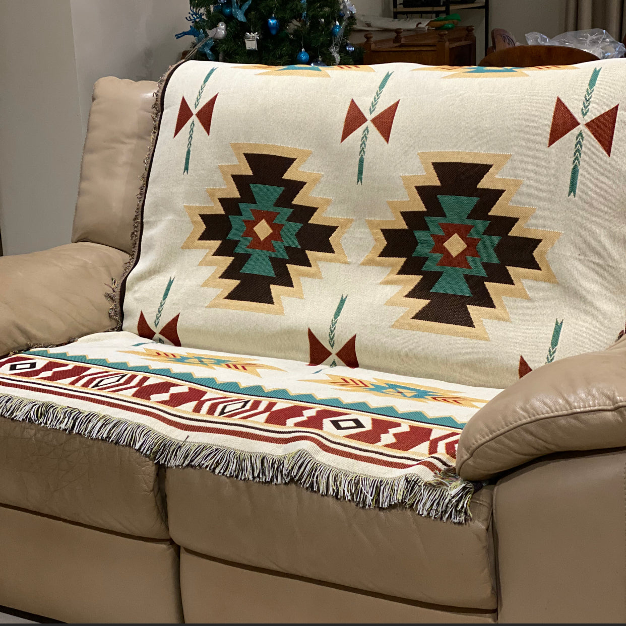 A8344 - Boho Western Geometric Tribal Throw Rug main image 0