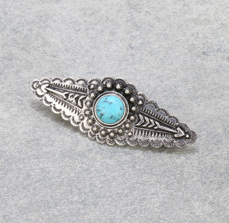 J6539 - Western Stone Hair Clip Barrette