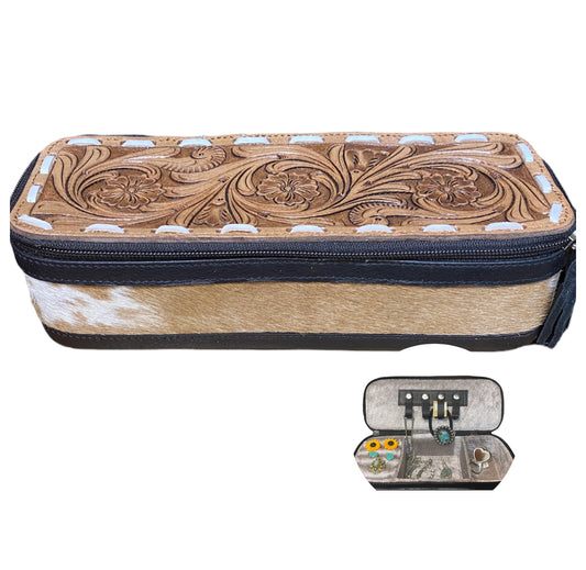A7927 - Deluxe Carves Hair On Hide Jewellery Box