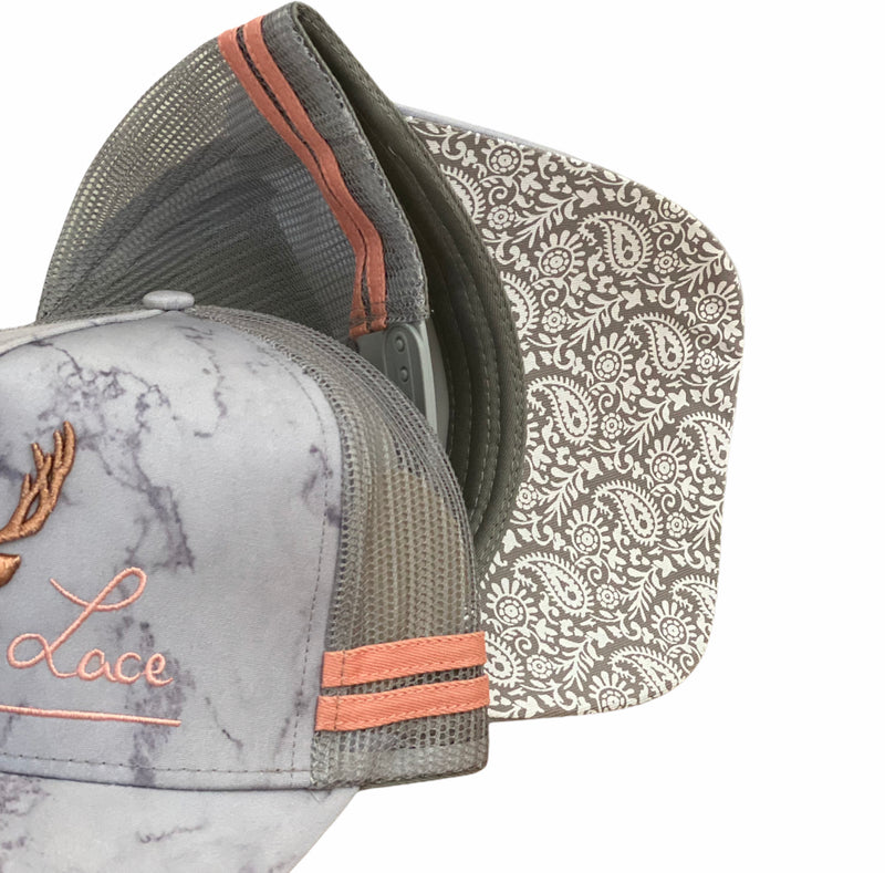 C368 - Wild Lace Marble Country Trucker Cap