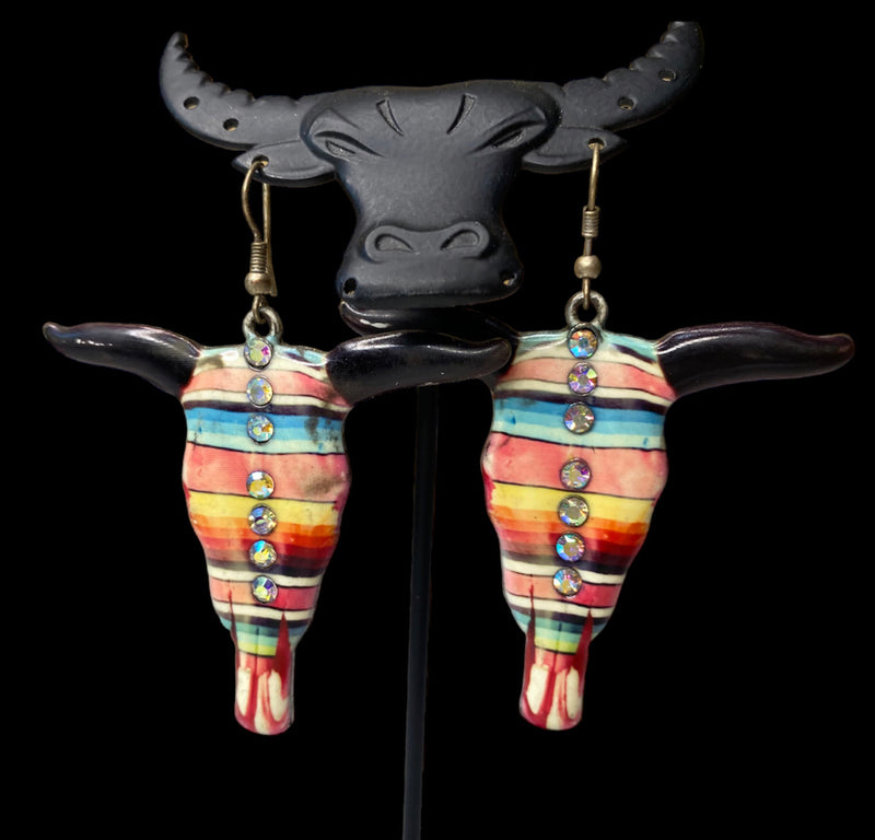 J6086 - Steer Head Mulit Earrings