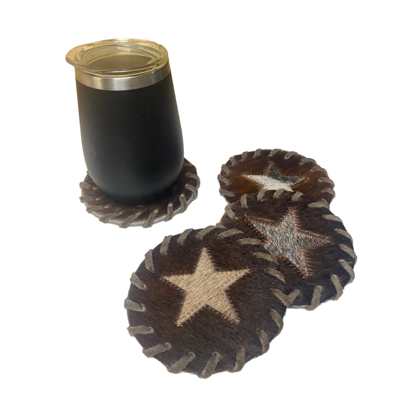 A8392B - Star 100% Hide & Leather Coasters