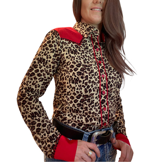 L1403 - Kirsten Leopard Ladies Western Shirt