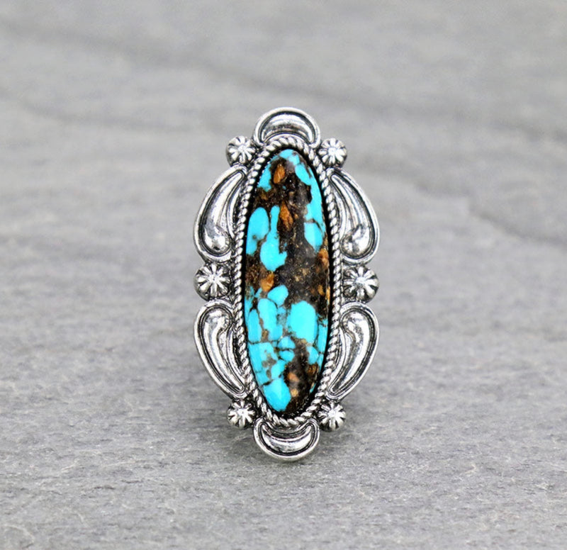 J6484 - Western Handmade Stone Adjustable Ring