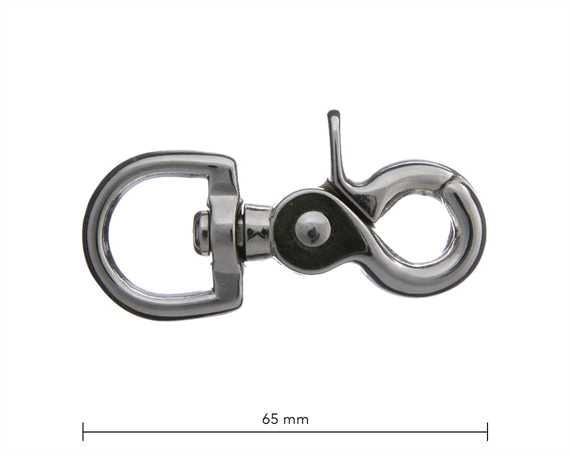 A7106 - Trigger Snap Swivel Round 20mm NICKEL PLATE